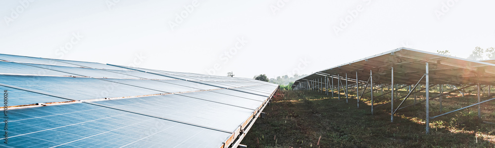 Obraz premium solar panels natural energy sky background sunlight