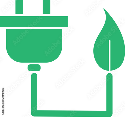 vector illustration of a green energy saving