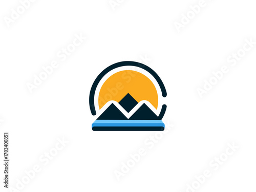 mounted logo design sun logo