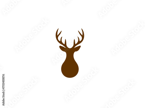 deer icon logo design template