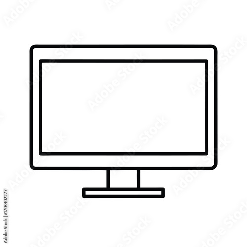 Minimalist line art of a computer monitor icon