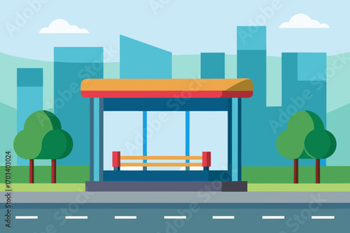 Modern Bus Stop Vector