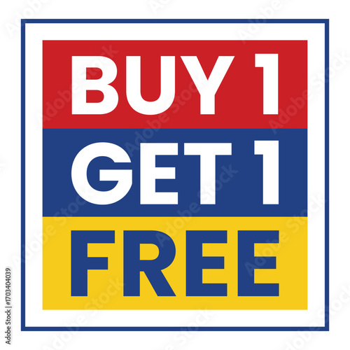 Buy one get one free promotional graphic design