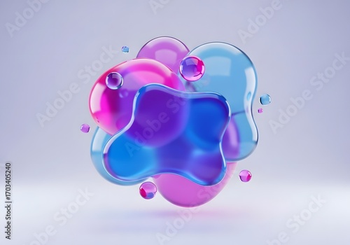 Abstract Neon Liquid Shapes