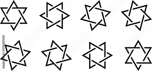 Star of David symbol. Jewish Israeli religious symbol. Judaism sign. Vector illustration