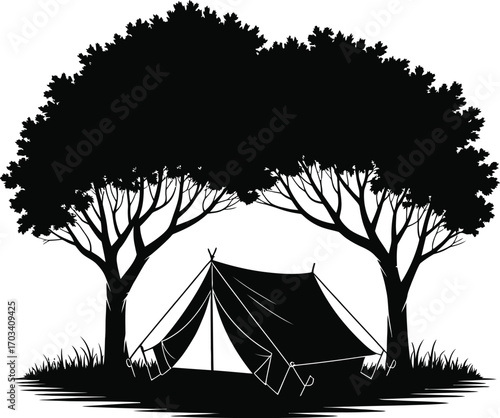 Tent beneath trees camping nature
