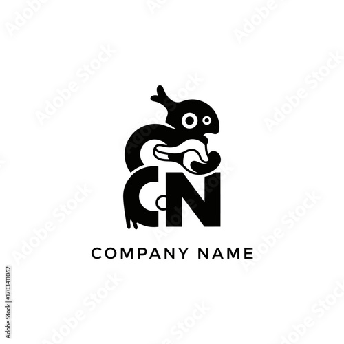 Cartoon Network CN logo with a cute animal character design.