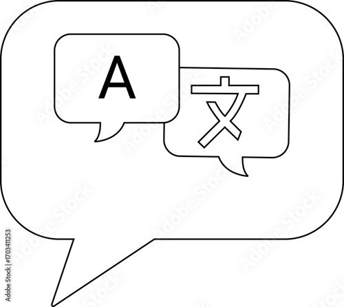 chat icon and translation icon with white background