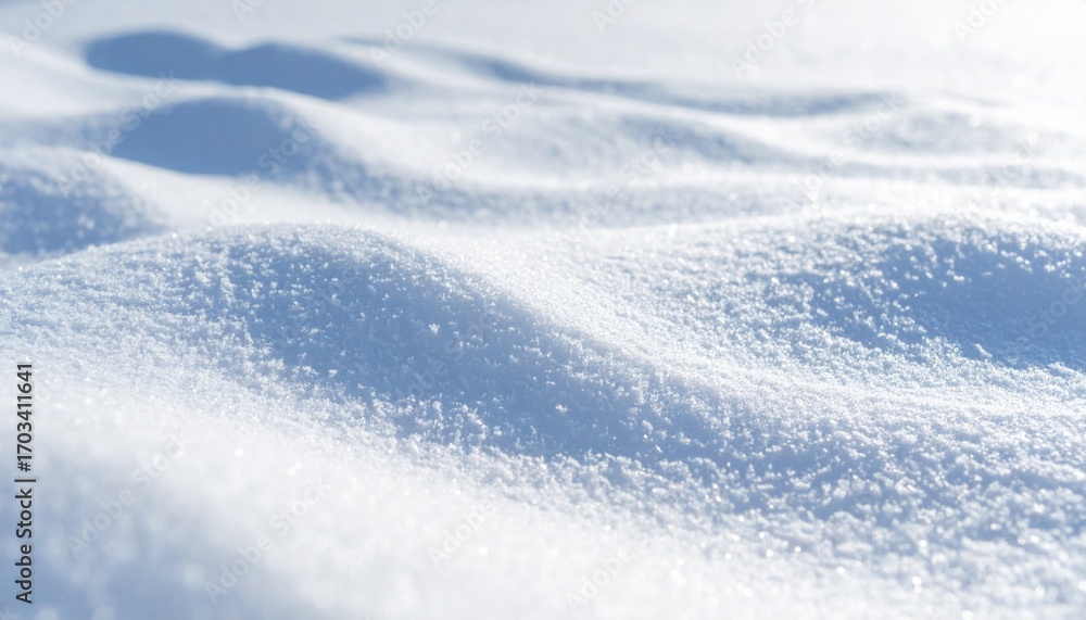 Obraz premium Close Up of Fresh White Snow Textured Surface in Winter Landscape with Soft Light and Detailed Patterns