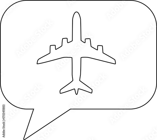 chat icon and airplane icon with white background