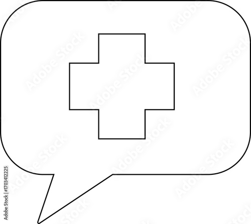 chat icon and medical icon with white background
