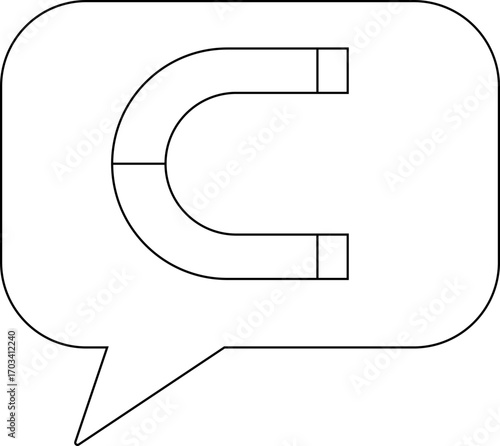 chat icon and magnet icon with white background