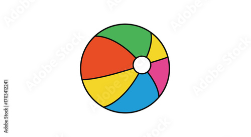 Colorful beach ball for outdoor fun and recreation at the seaside or poolside activities