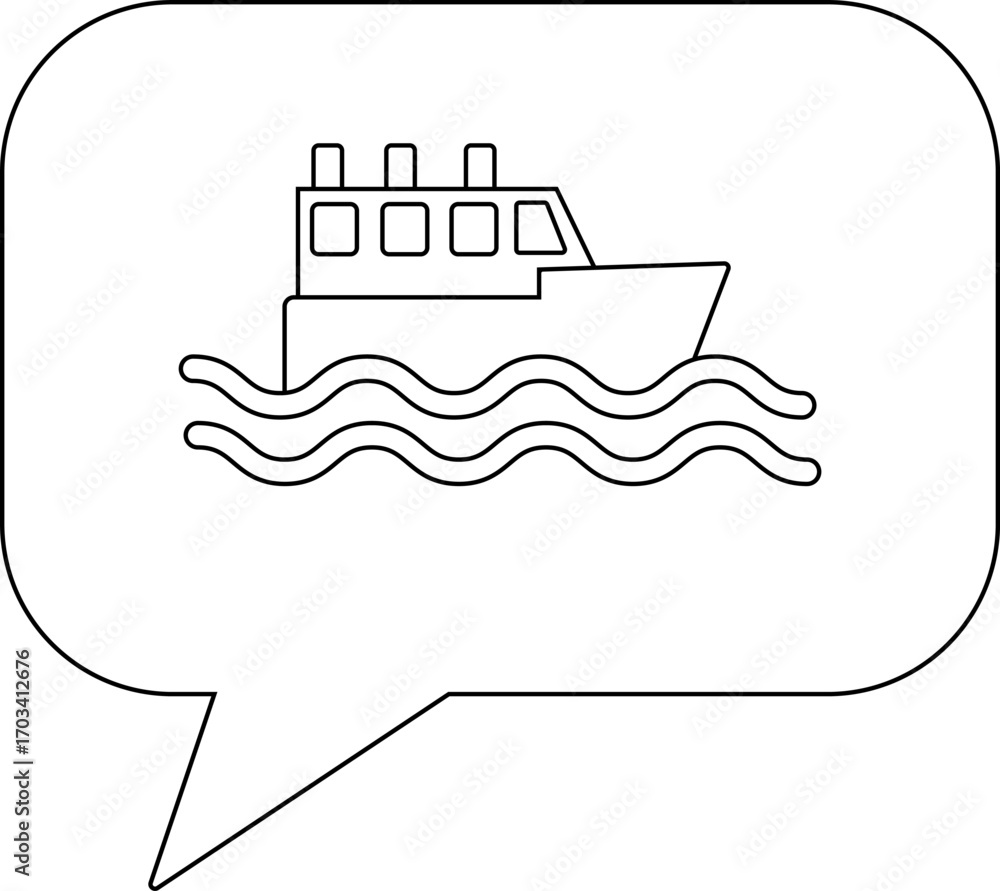 Fototapeta premium chat icon and ship icon with white background