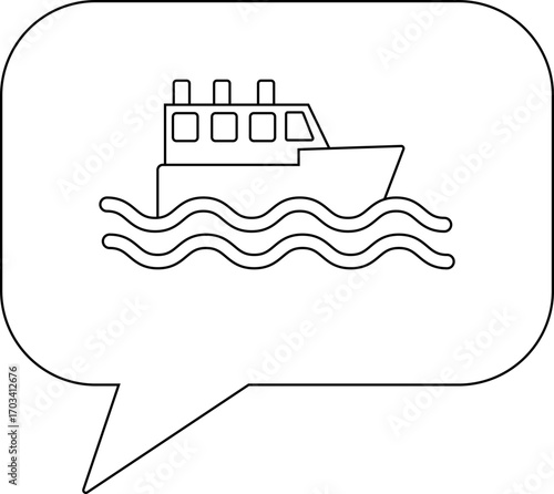 chat icon and ship icon with white background