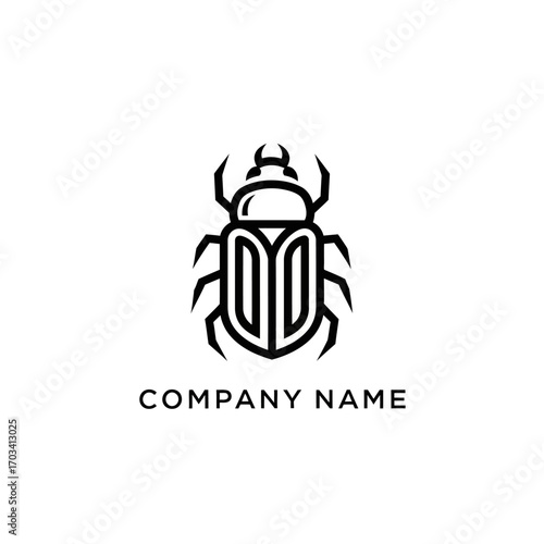 Modern Line Art Beetle Logo with DD Monogram.