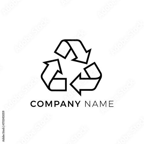 Recycling symbol icon for environmental sustainability and eco friendly practices.