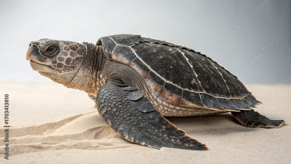 Obraz premium Leatherback Sea Turtle on studio background