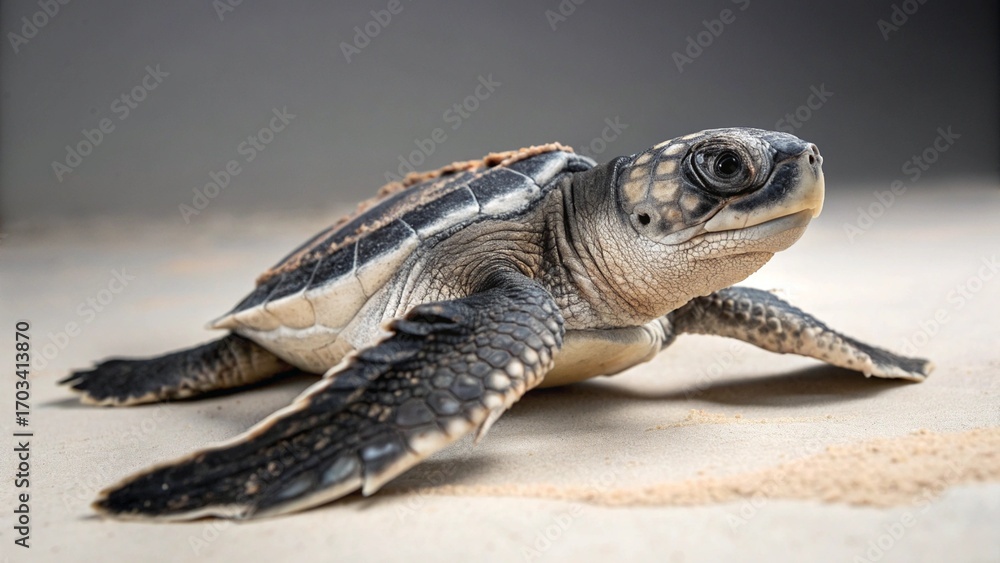 Fototapeta premium Leatherback Sea Turtle on studio background