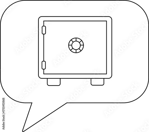 chat icon and safe box icon with white background