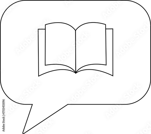 chat icon and book icon with white background