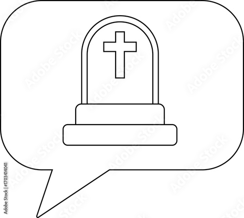 chat icon and tombstone icon with white background