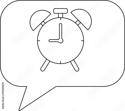 chat icon and alarm icon with white background