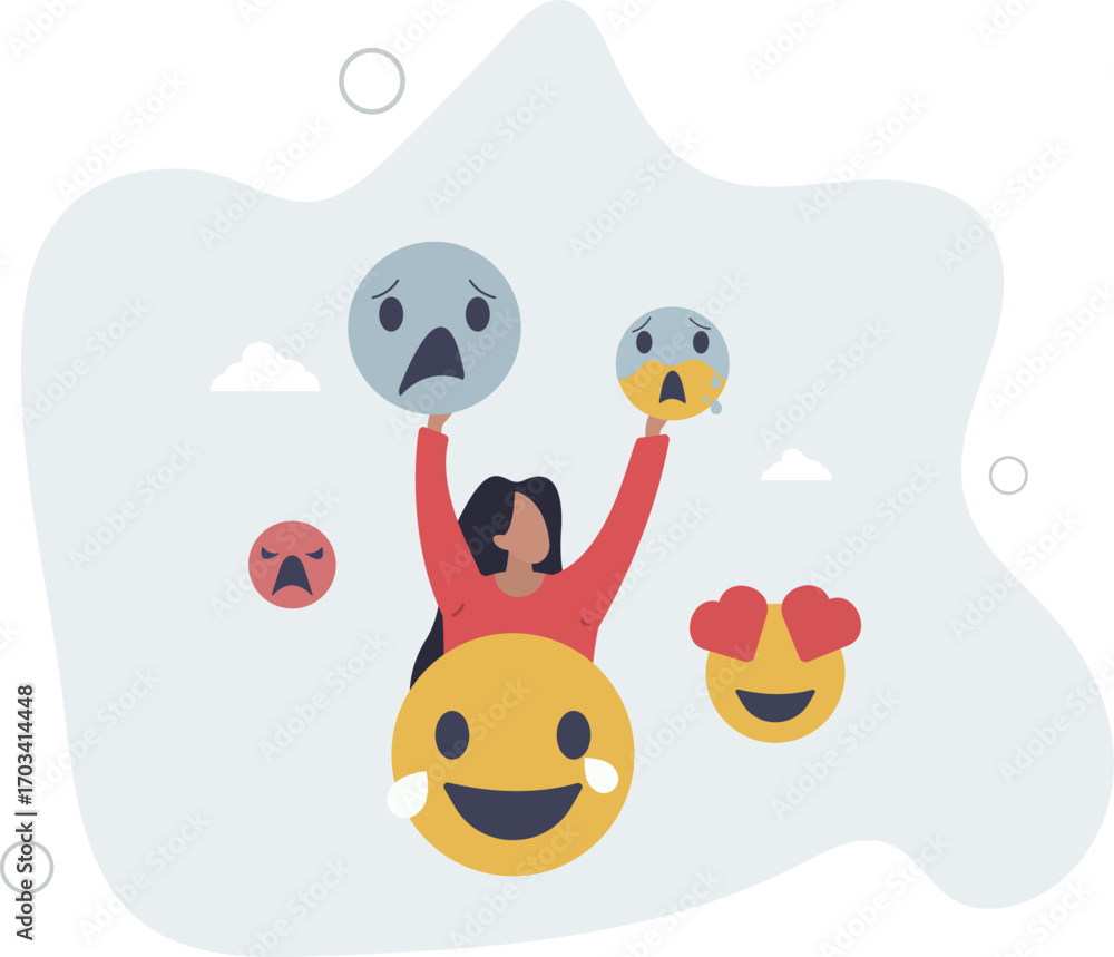 Fototapeta premium Emotional intelligence and ability to read emotions.Psychological feeling with mental understanding about emotional expression.life and employment of people.