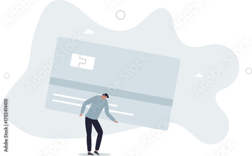 Credit card debt, financial problem, loan or obligation to pay back, over spending or expense, money trouble or despair concept.life and employment of people.