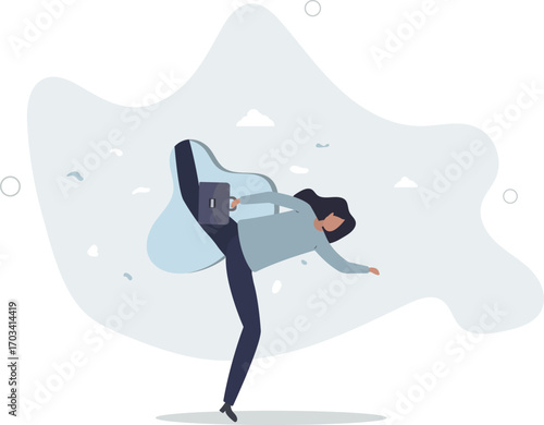 Courage and motivation to breakthrough the wall, obstacle or problem, challenge to escape from safe zone and achieve success concept.life and employment of people.