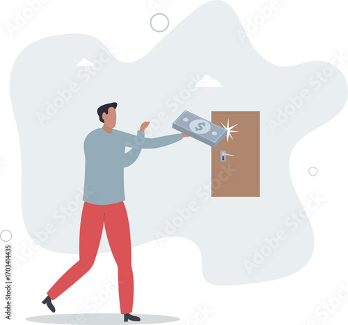 Opportunity or money knock on the door, new business chance or job and career offer, investment return or dividend concept.life and employment of people.