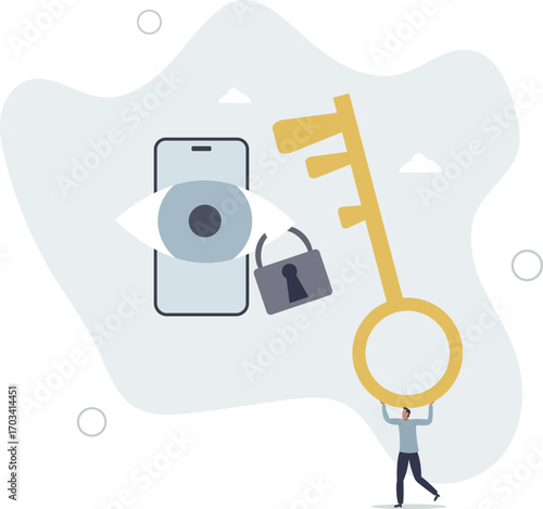 Data privacy for internet user, protect application to track or follow user behavior concept.life and employment of people.