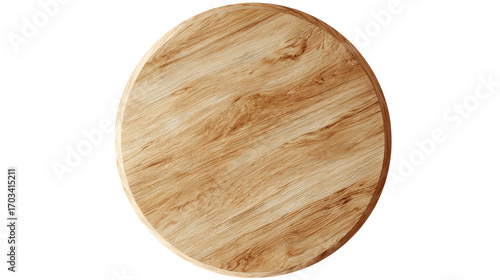Top view of a light brown wooden circular surface