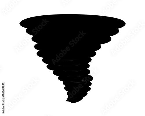 Dramatic depiction of a black tornado silhouette, a symbol of nature's fury