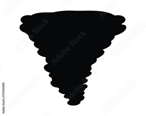 Dramatic depiction of a black tornado silhouette, a symbol of nature's fury