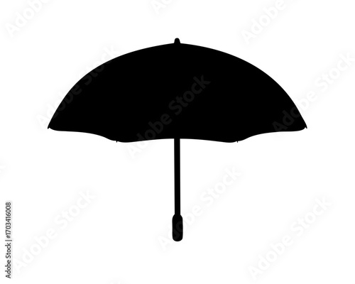 Simple flat vector icon illustration of a classic black umbrella shape