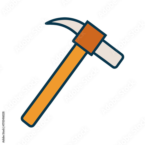 Simple flat design icon of a pickaxe tool