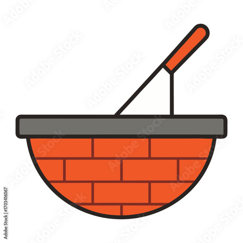 Bricklayer s mortar pan cover illustration