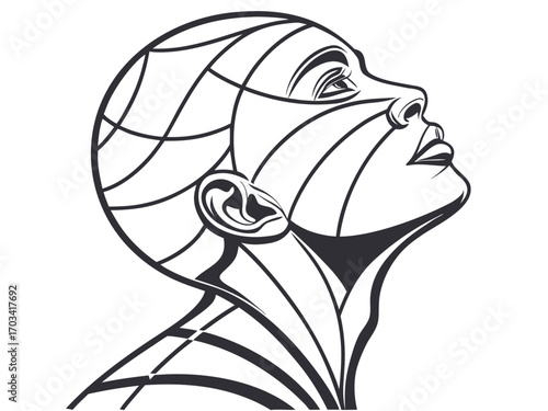 vector illustration of a girl with tattoo