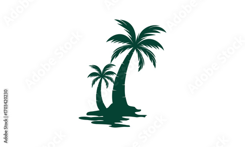 Palm tree illustration logo design