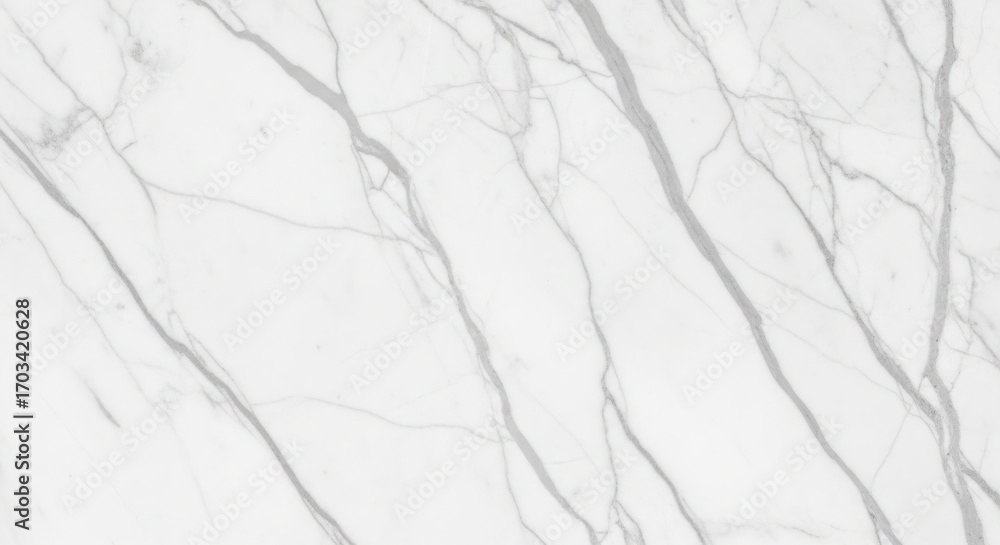 Obraz premium Pristine white marble surface with elegant diagonal grey veins.