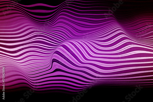 Illustrated optical art of plum violet, vibrant purple line gradient wave pattern illusions, bubbles wallpaper background. Ideal as wallpaper,banner,sale brochure design etc., 