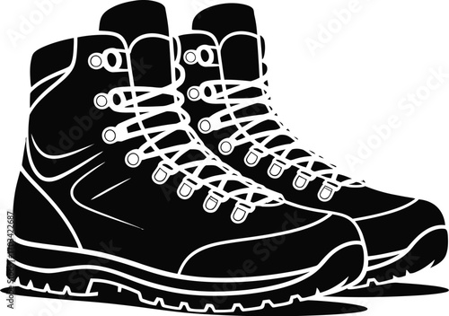 Black hiking boots with white laces footwear outdoor gear