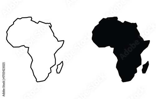 Outline and silhouette of the african continent