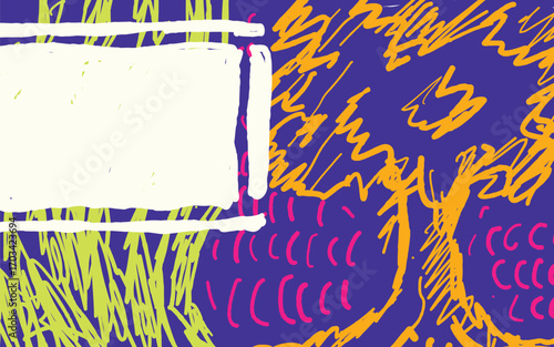 Doodle Naive Abstract Colorful Pattern Landscape for Walldecor poster