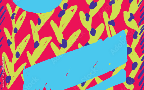 Doodle Naive Abstract Colorful Pattern Landscape for Walldecor poster