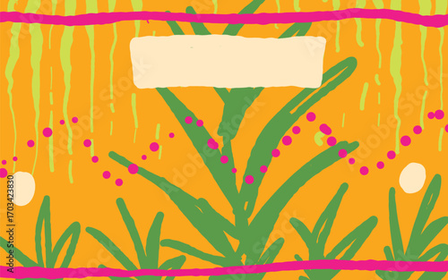 Doodle Naive Abstract Colorful Pattern Landscape for Walldecor poster