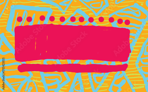 Doodle Naive Abstract Colorful Pattern Landscape for Walldecor poster