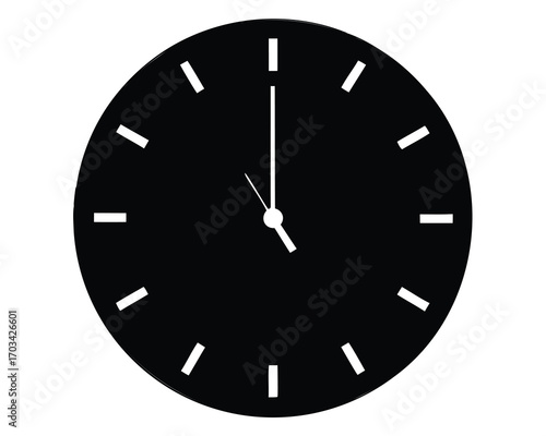 Analog Clock Depicting a Time of Five O'Clock in the Afternoon