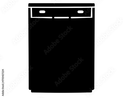 Silhouette of a modern twodrawer filing cabinet or bedroom dresser